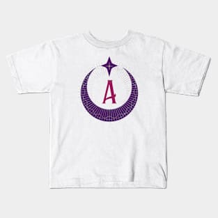 A - Moon Monogram Kids T-Shirt